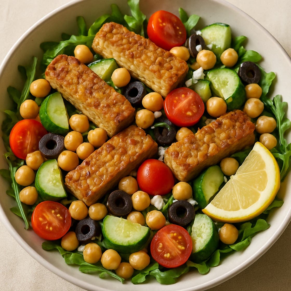 Kimberly's Lemon Mediterranean Chickpea & Tempeh Salad
