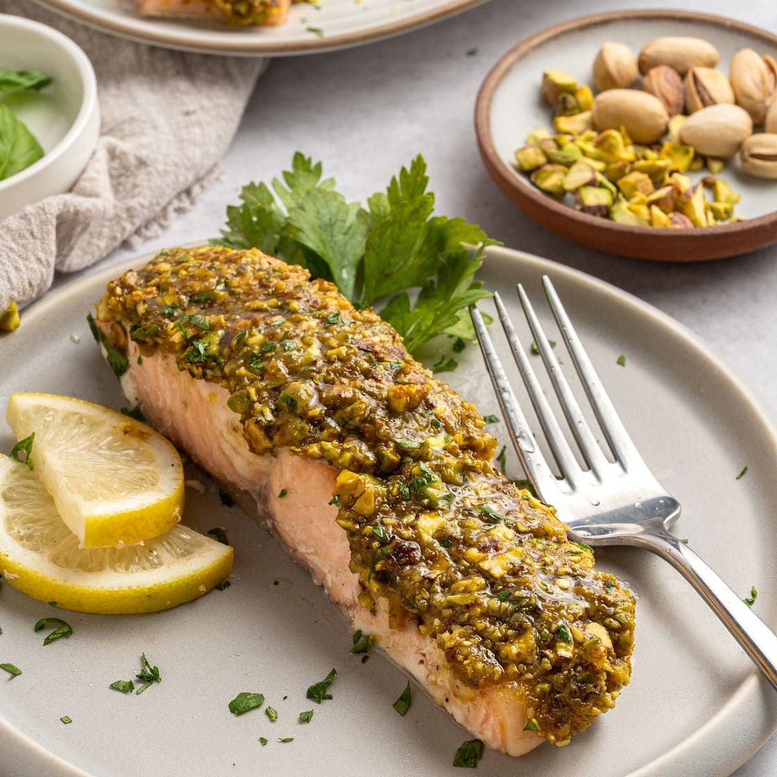 Pistachio Crusted Salmon with Lemon and Za'atar