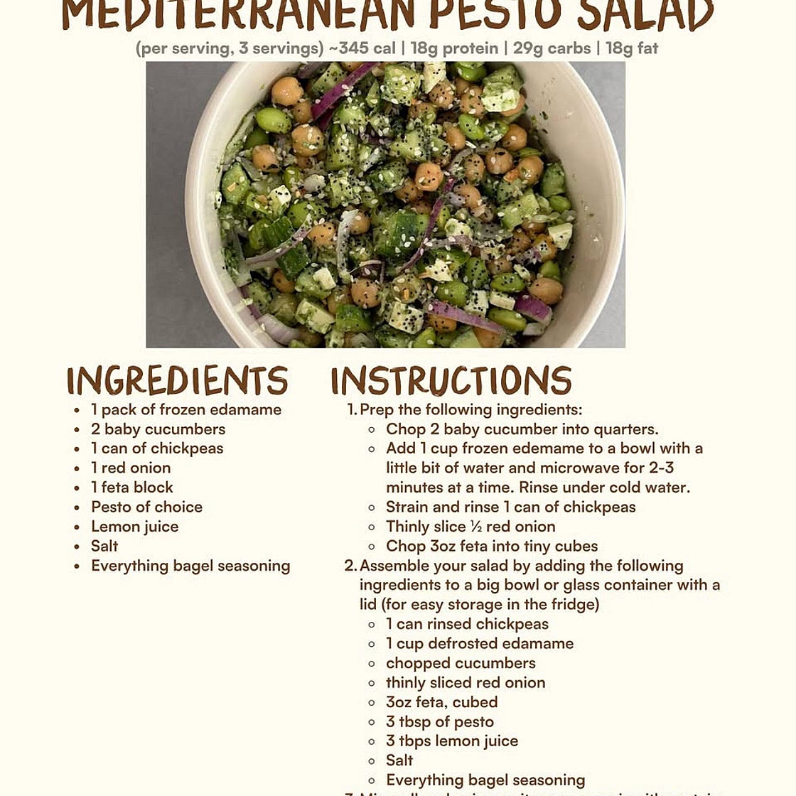 Lettuce-Free Mediterranean Pesto Salad