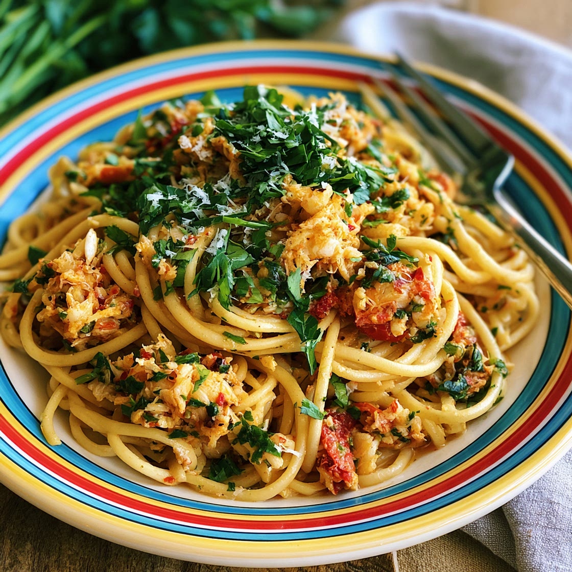 Healthy Pasta with Spicy Crab