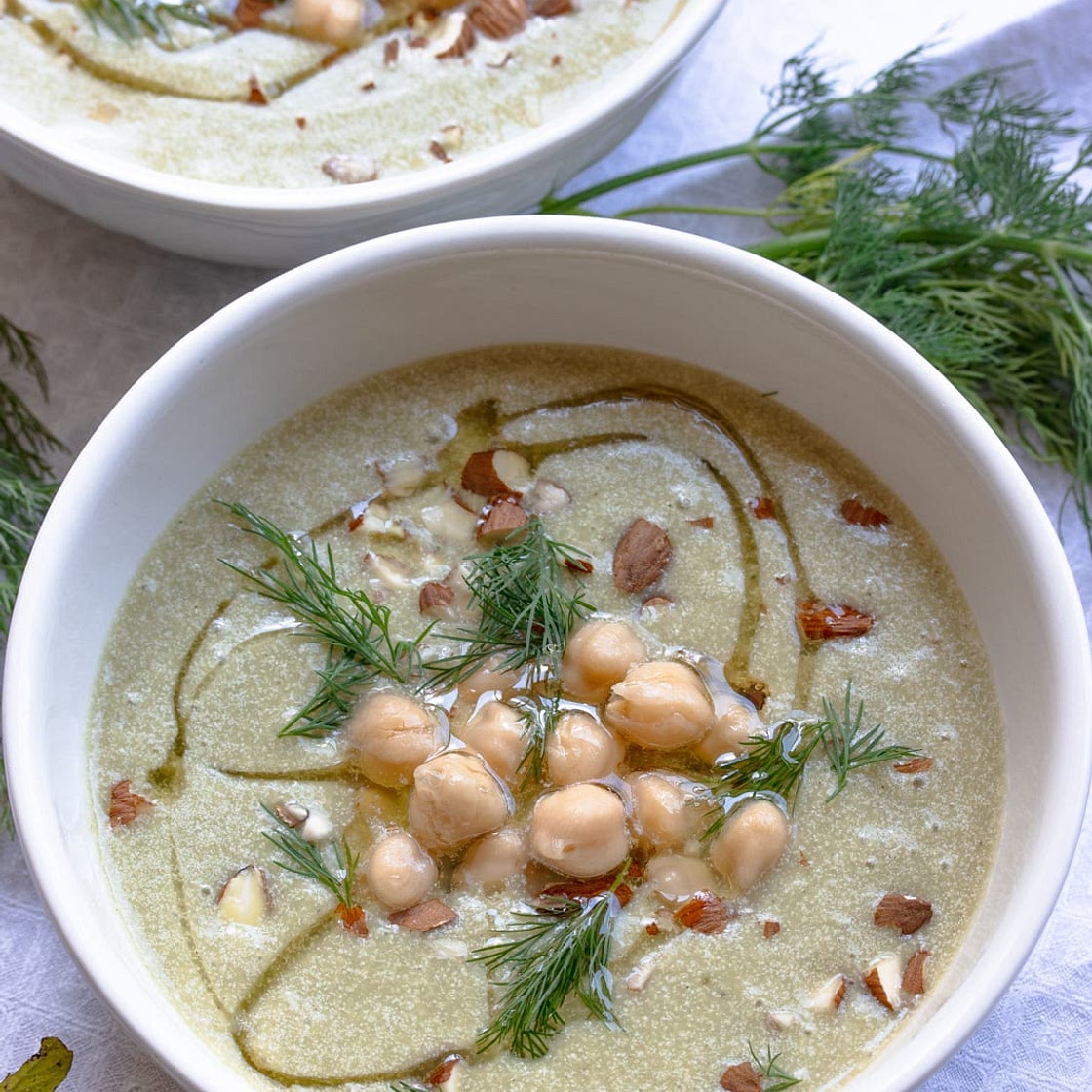 Cold Cucumber Soup with Garbanzo Beans