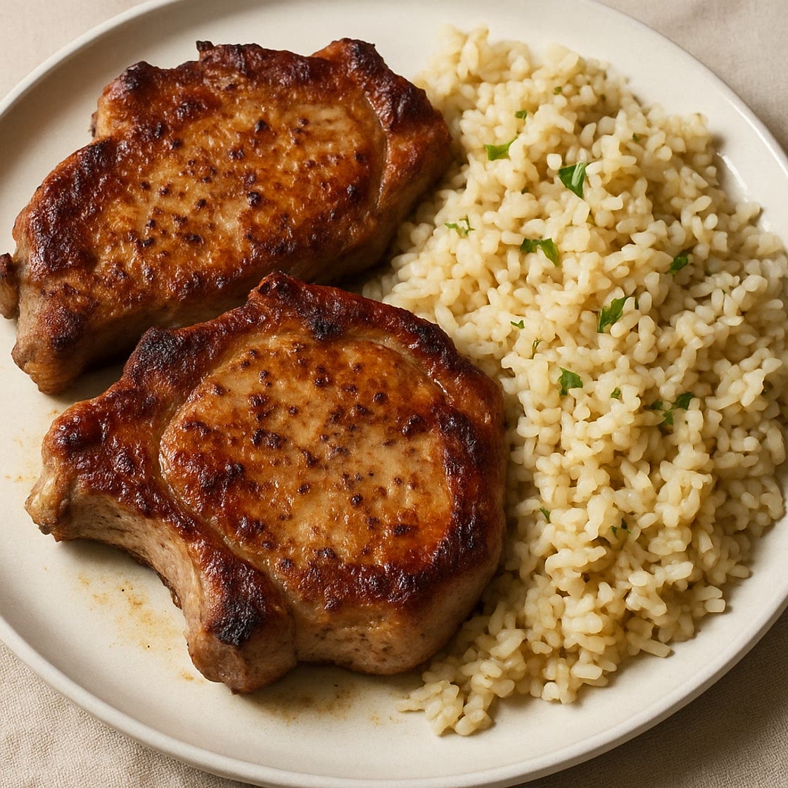 Pork Chops and Rice