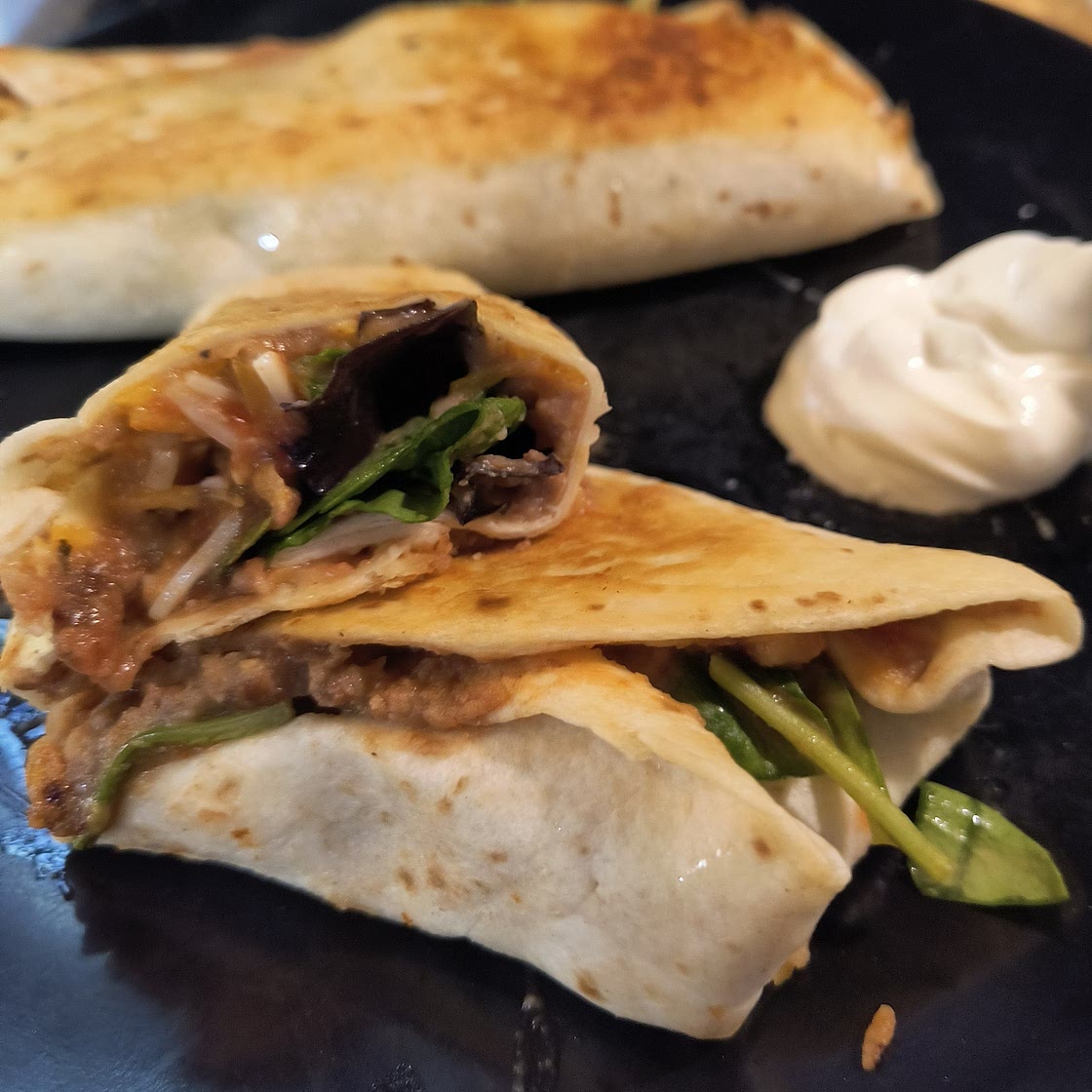 5-Minute Bean & Cheese Crispy Wrap