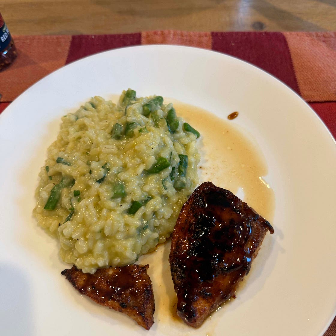 Asparagus Risotto with the Chicken Breast