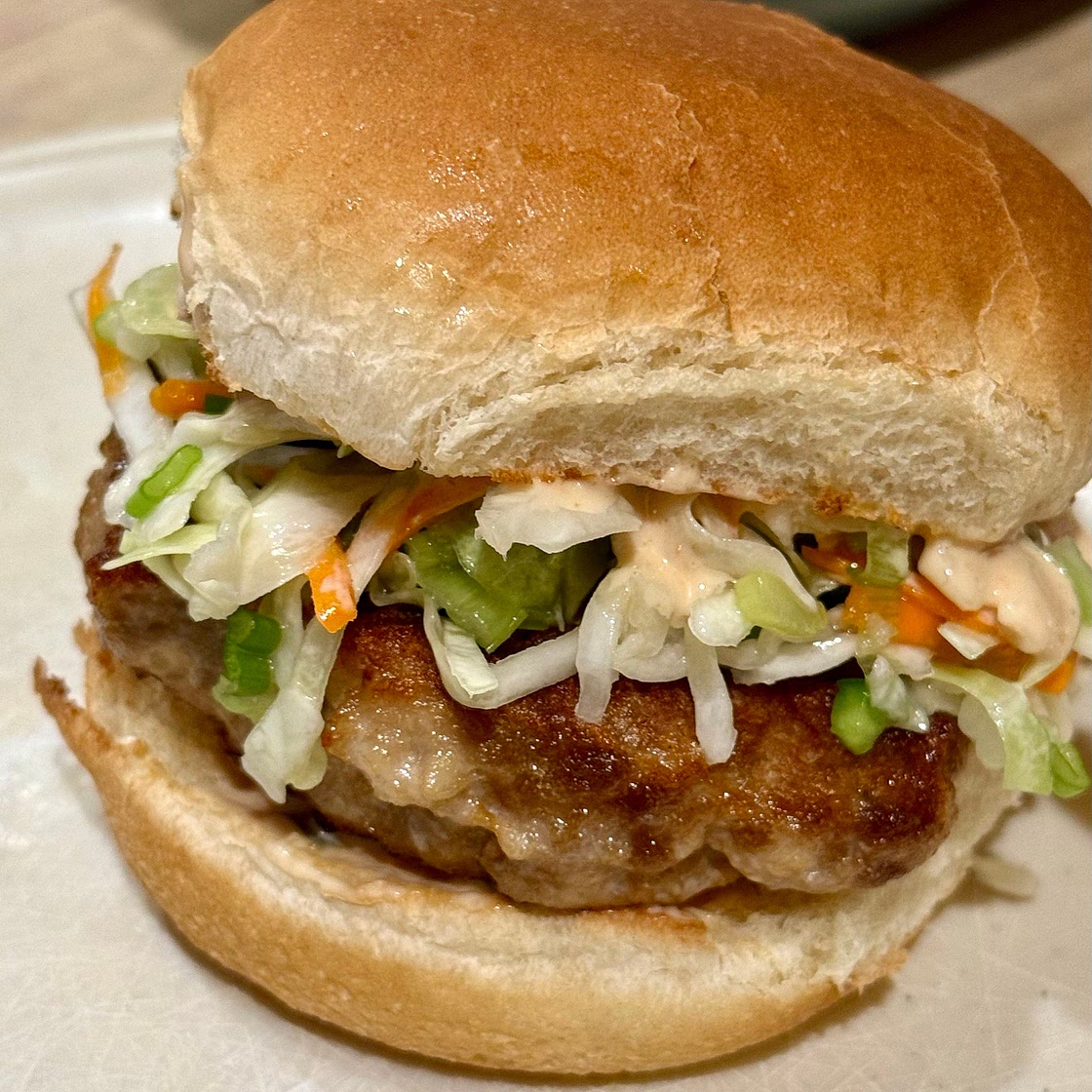 Chicken Teriyaki Burgers with Sesame Slaw