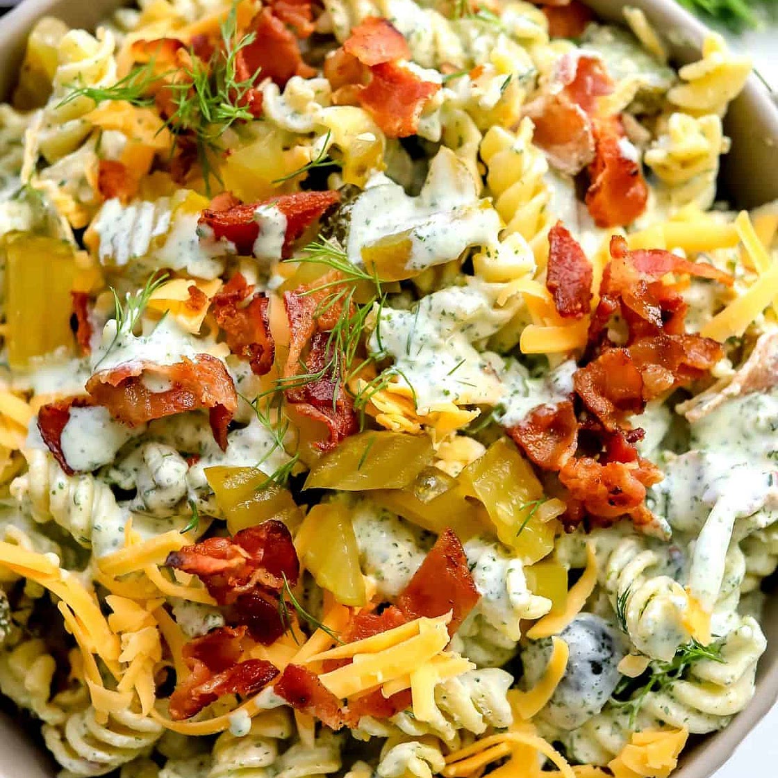 Dill Pickle Pasta Salad
