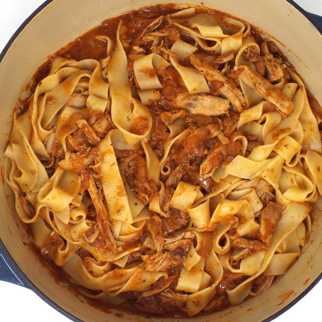 Chicken Thigh Ragu Sauce with Pappardelle Pasta