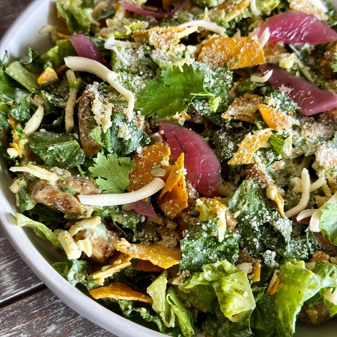 High Protein Chicken Taco Salads