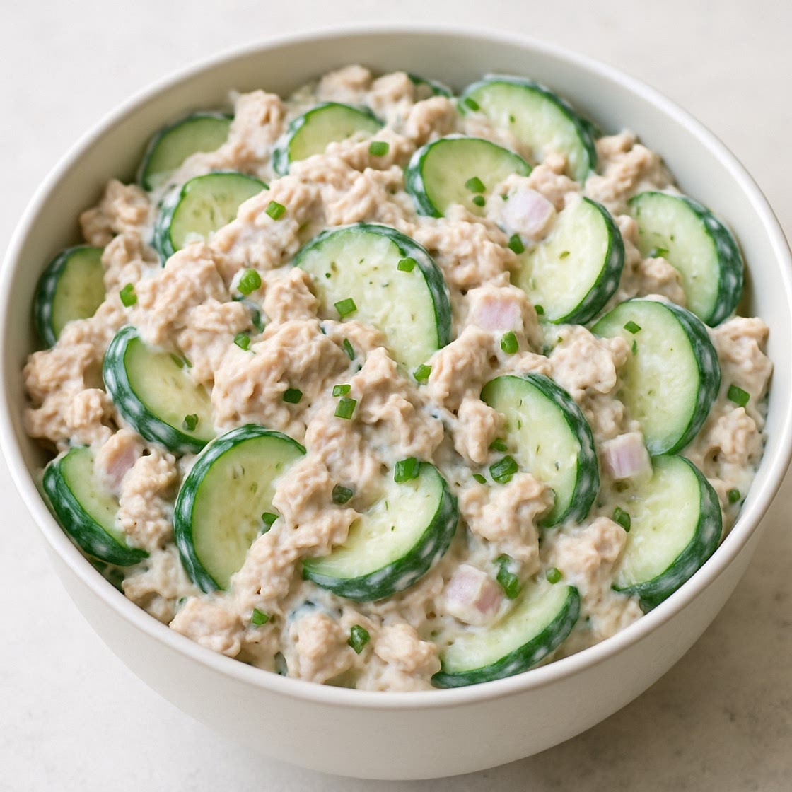 Creamy Tuna Cucumber Salad