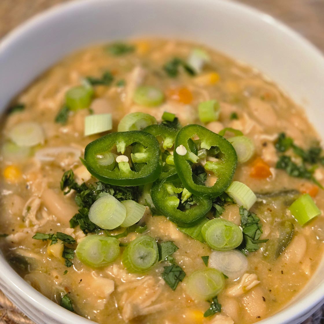 Roasted Tomatillo White Chili