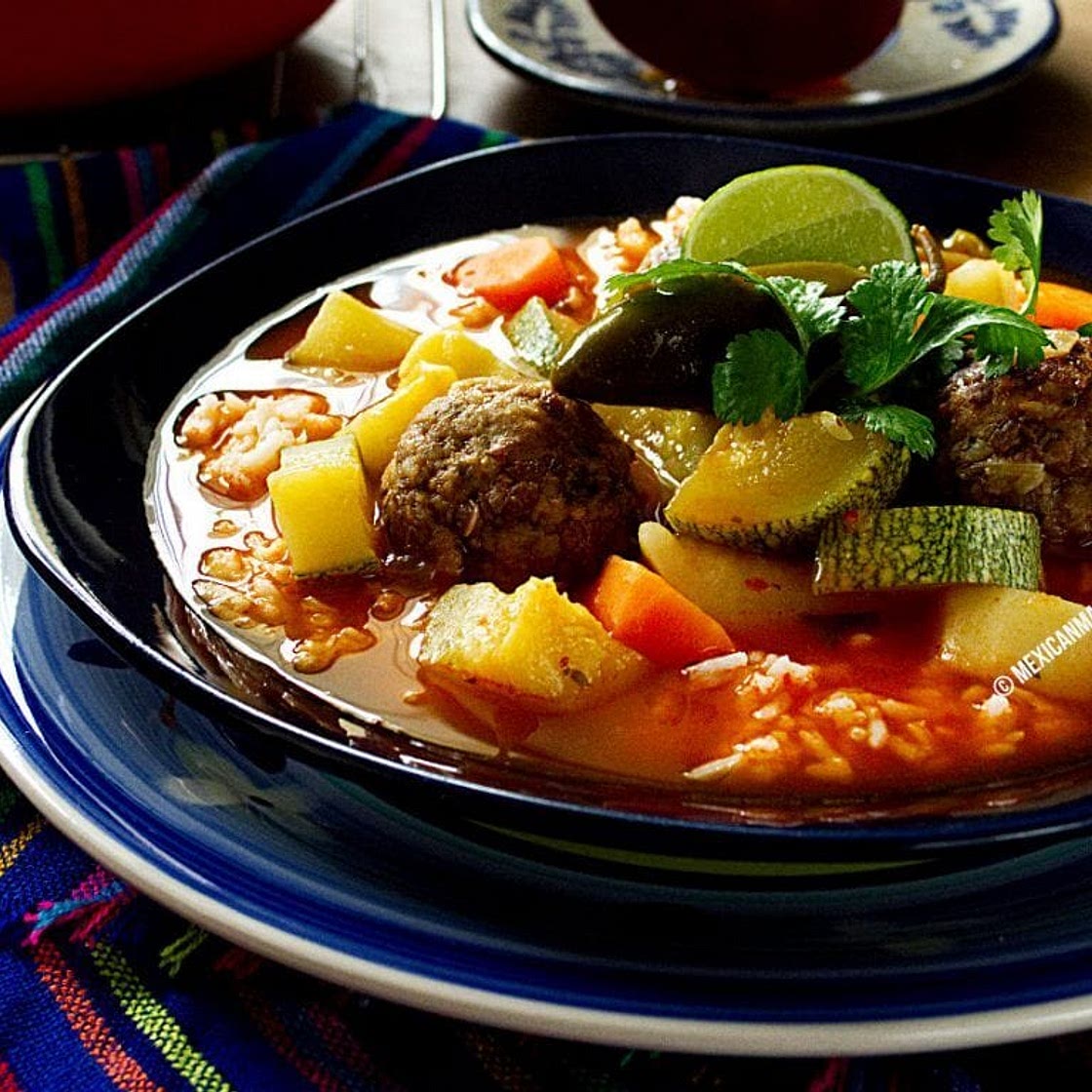 Albondigas Soup Made Vegetarian