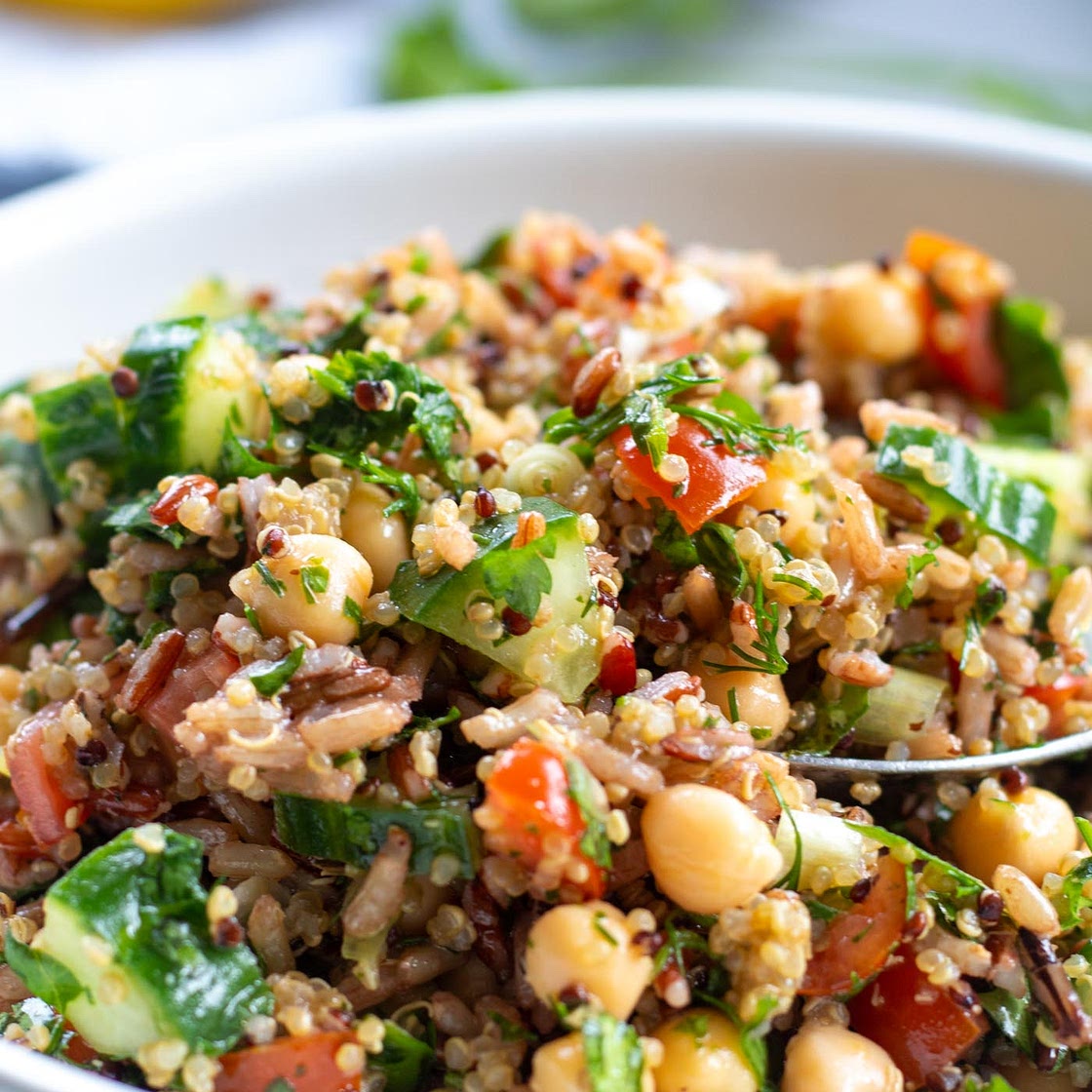 Brown Rice and Quinoa Salad with Herbs