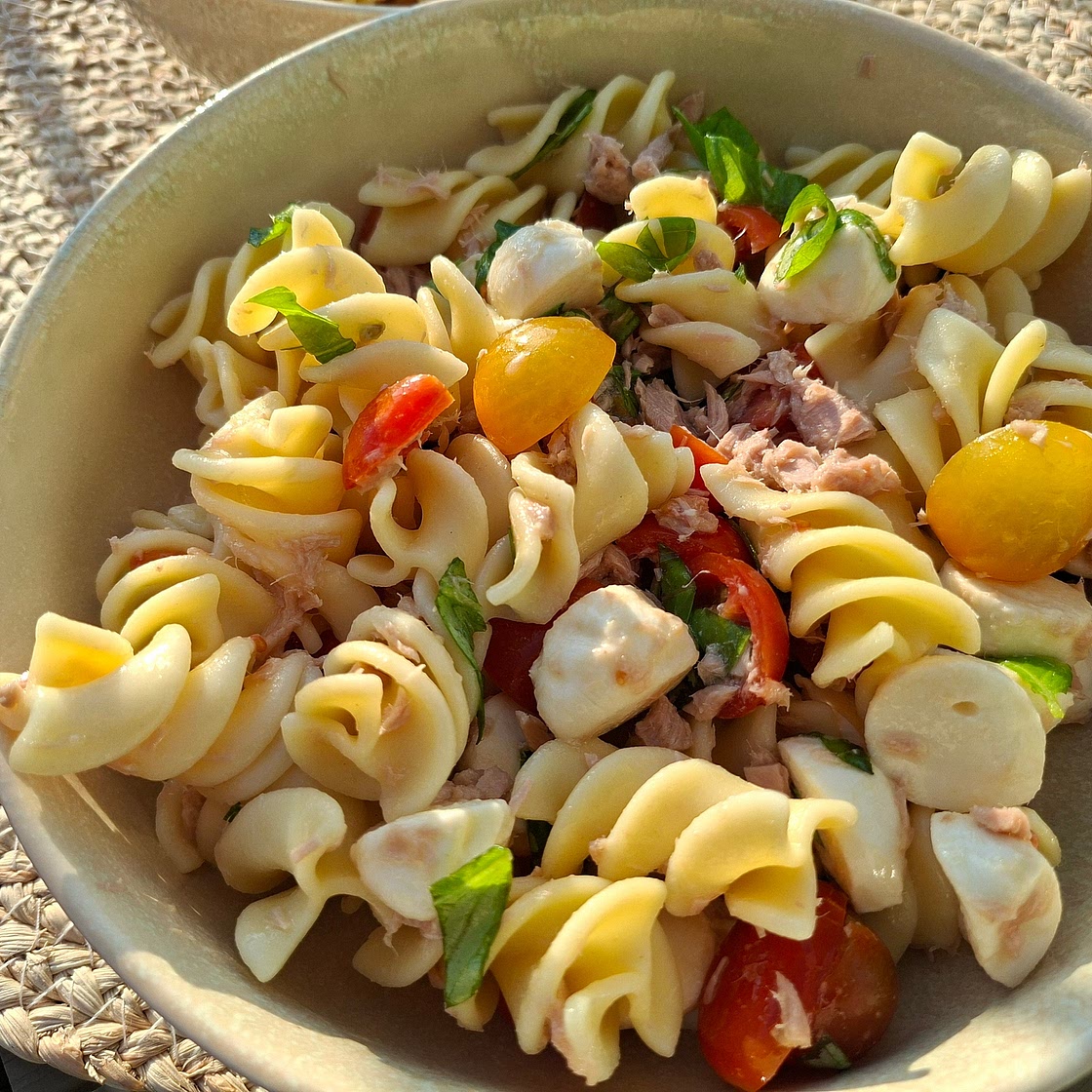 Pasta Salad - Mozzarella, Cherry Tomatoes, Tuna and Basil