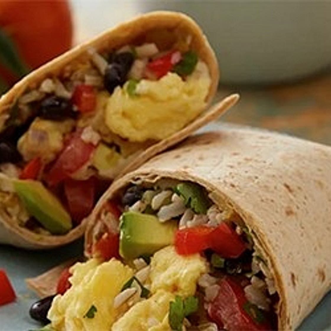 Egg and Vegetable Breakfast Burrito