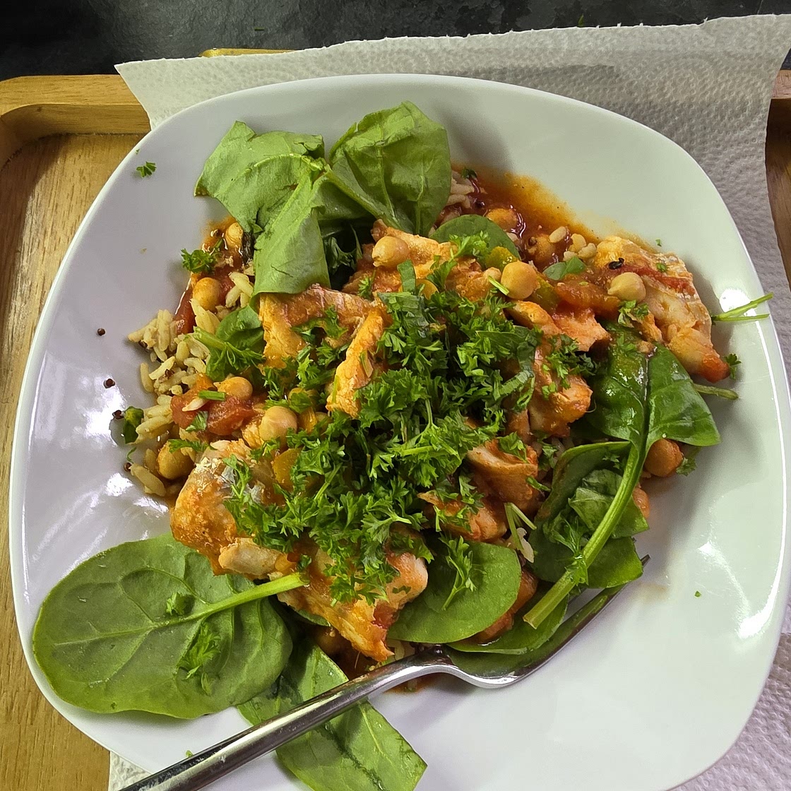 Curried cod