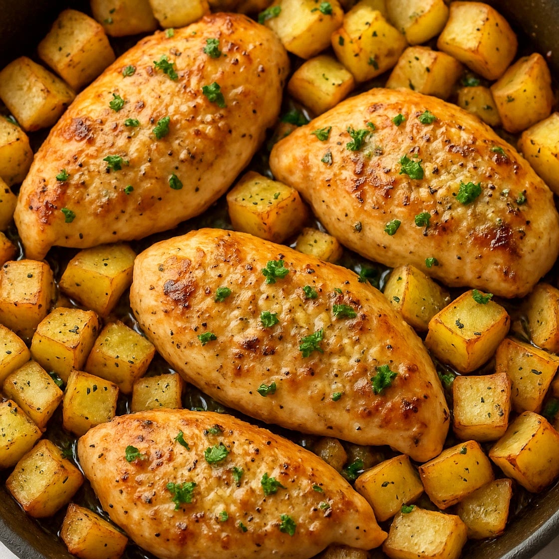 Easy Garlic Parmesan Chicken and Potatoes
