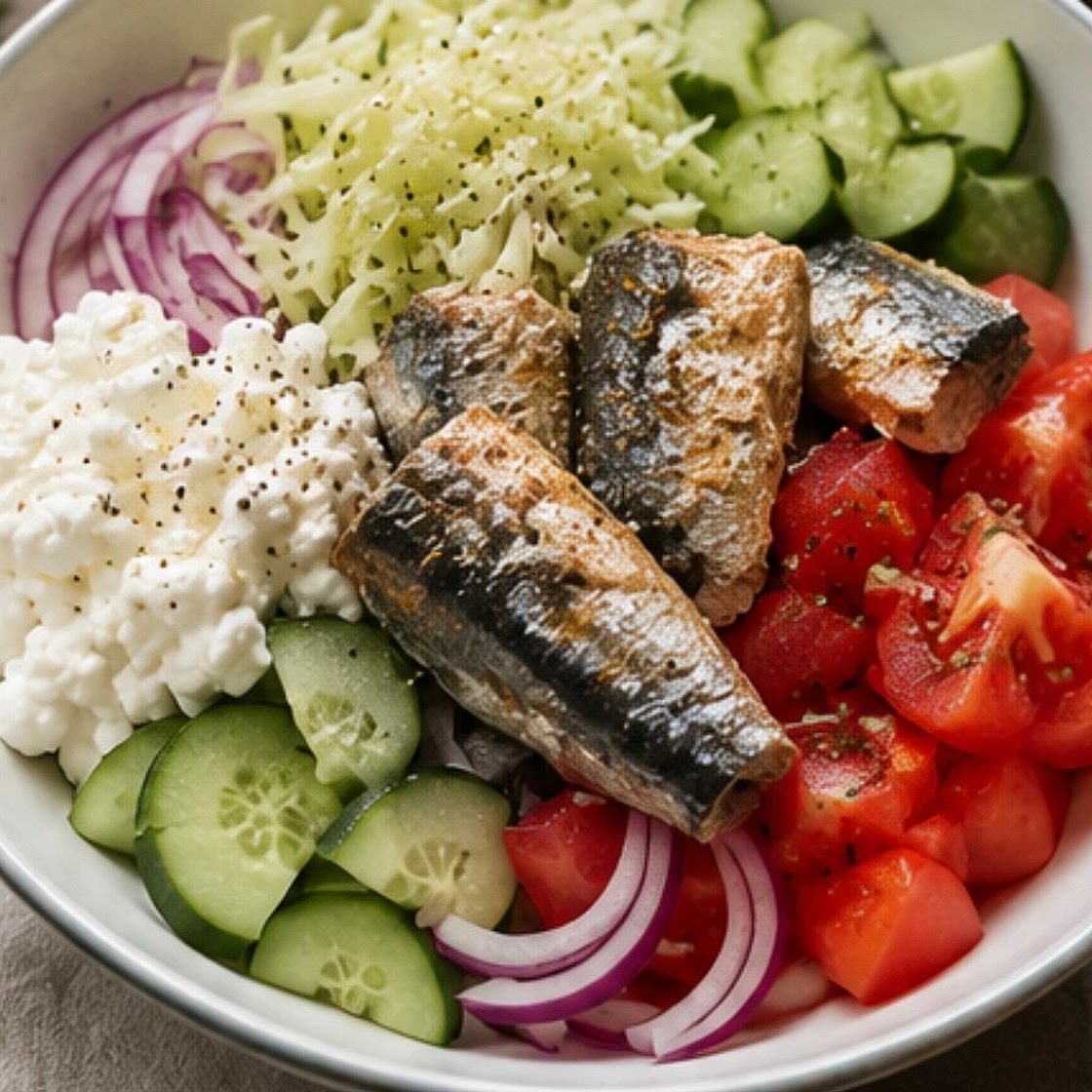 Sardine Cottage Cheese Bowl