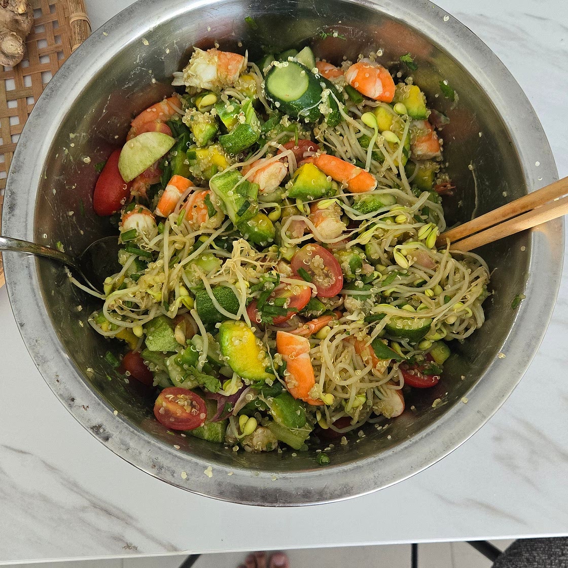 Avocado shrimp quinoa salad