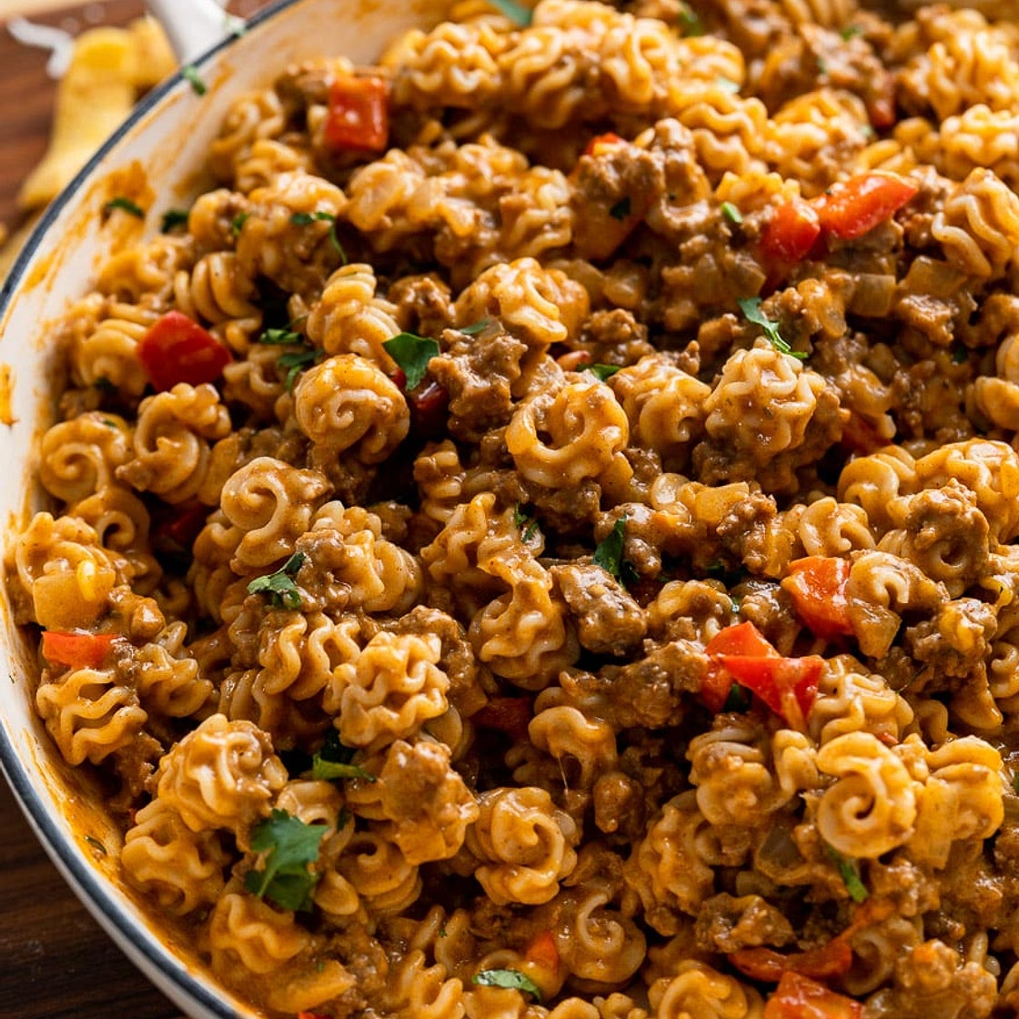 Creamy Ground Beef Taco Pasta