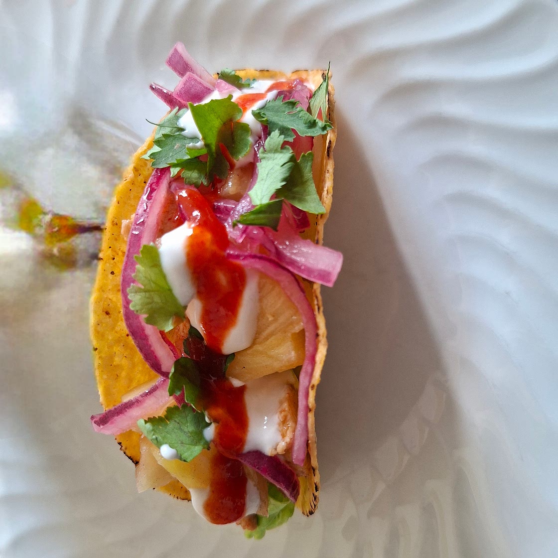 Rum-Lime Chicken Tacos with Pineapple & Pickled Red Onion