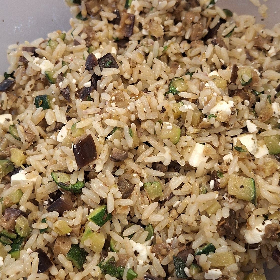 Riz à la courgette et à l'aubergine (4 personnes)
