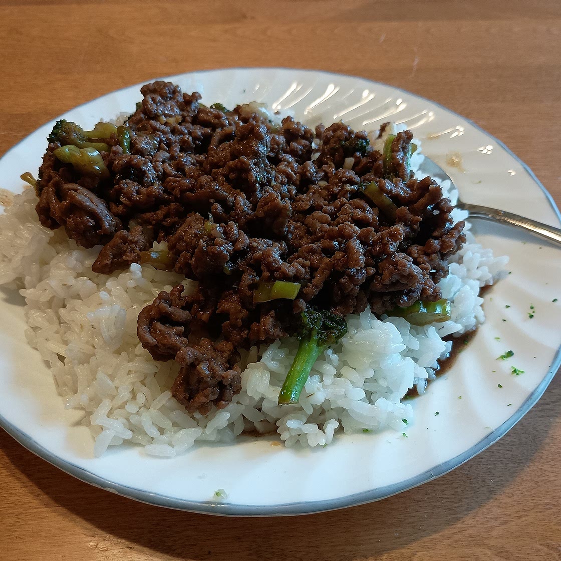 Mongolian beef with broccoli