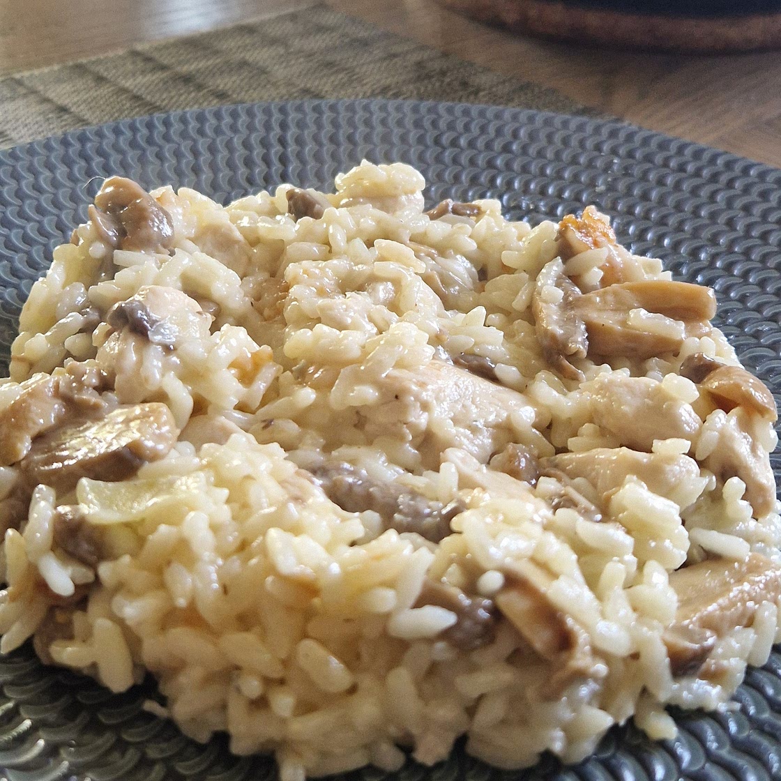 Risotto poulet & champignons