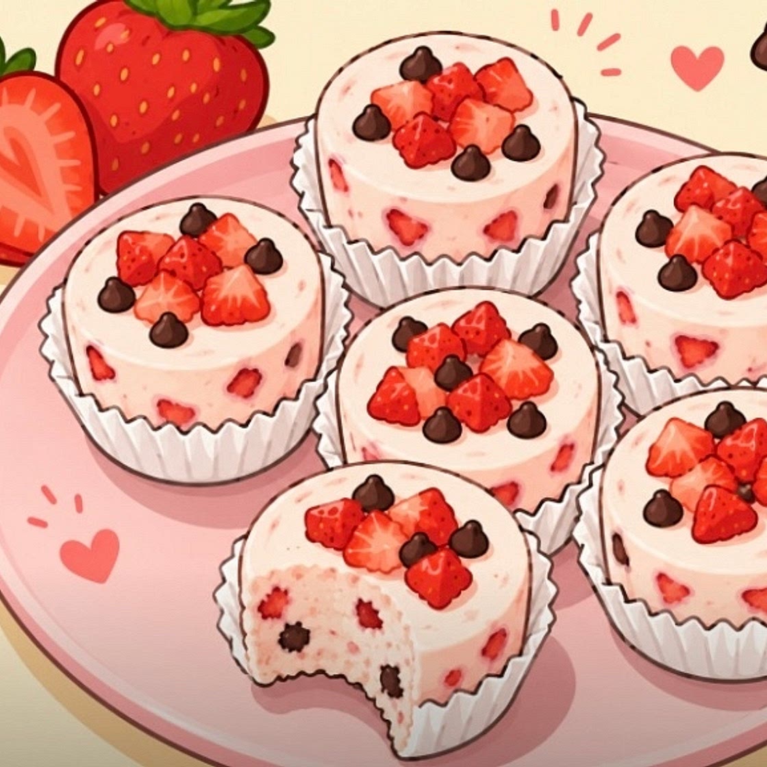 🍫 Frozen Chocolate Strawberry Cheesecake Bites