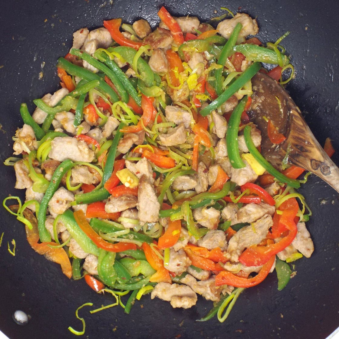 Triple Ginger Pork and Pepper Stir-Fry