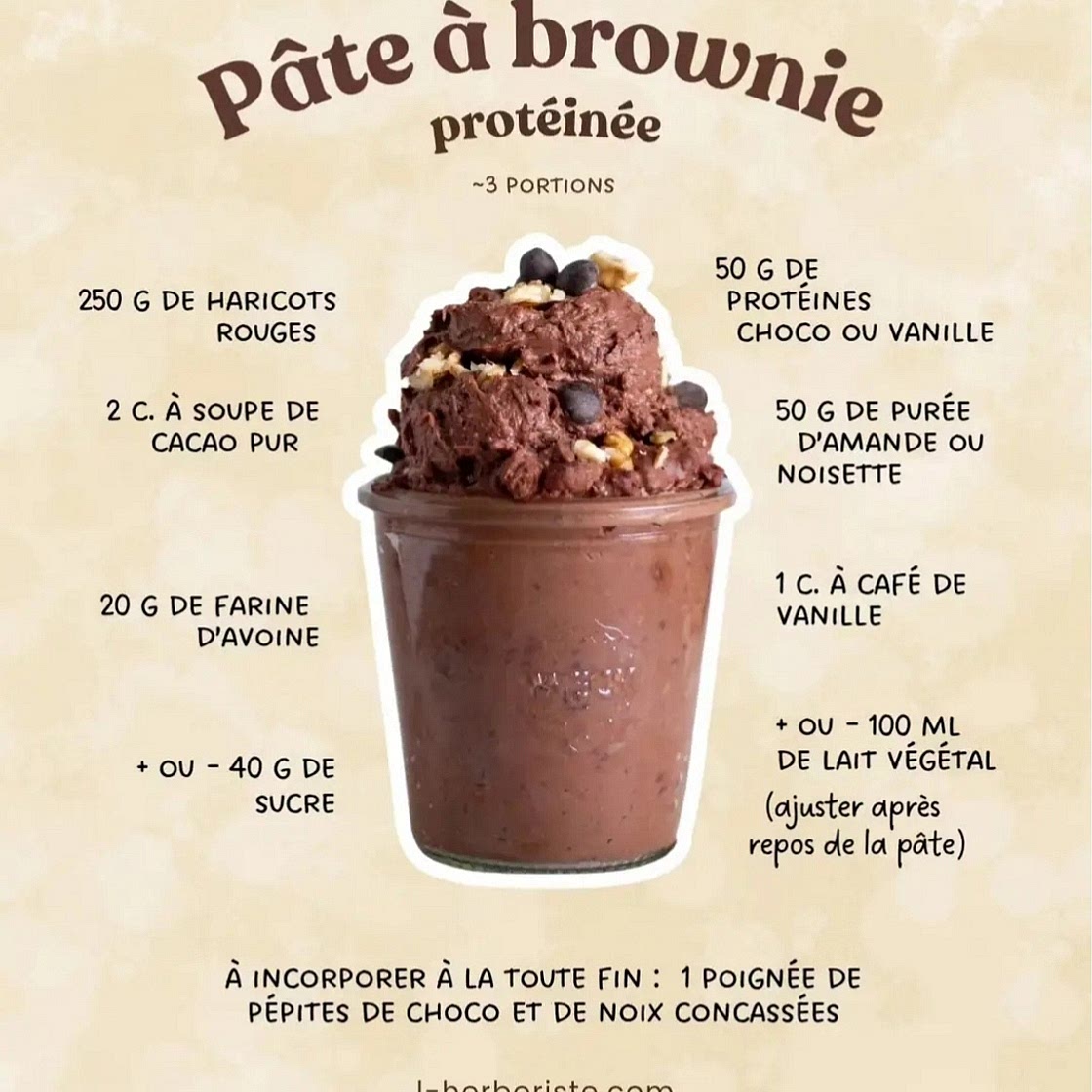 Pâte à brownie crue protéinée (vegan)