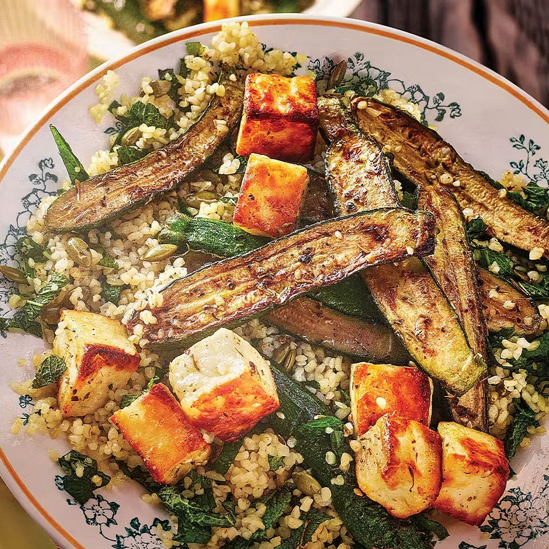 Baby Courgette & Halloumi Salad