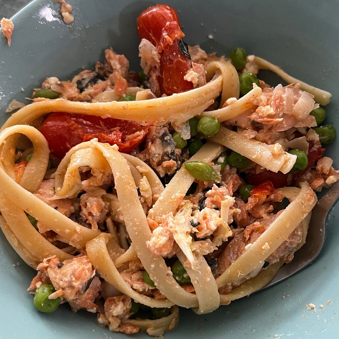 Creamy Feta Salmon Pasta