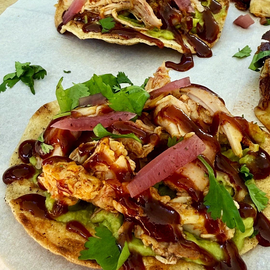 Easy BBQ Chicken Tostadas
