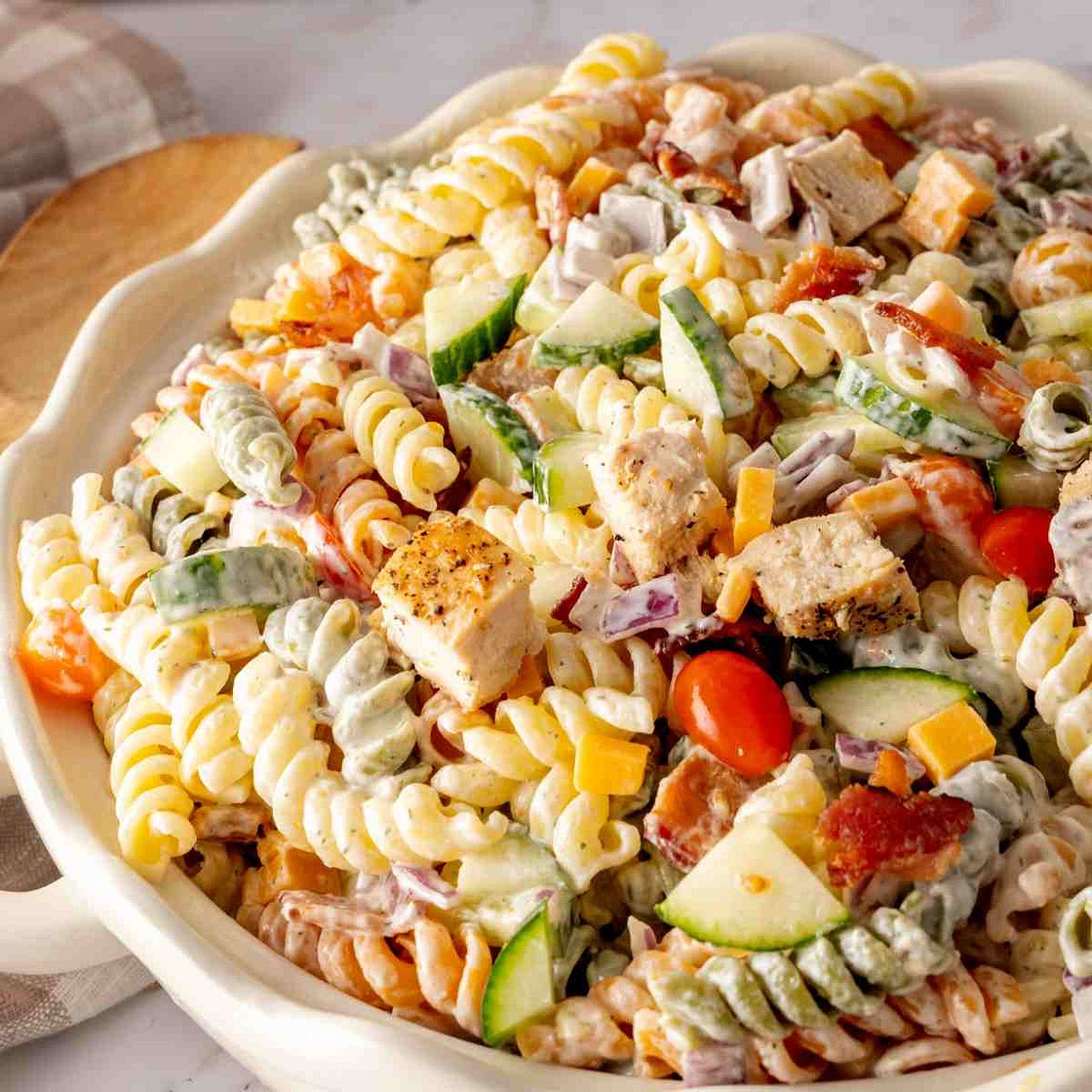 Chicken Bacon Ranch Pasta Salad