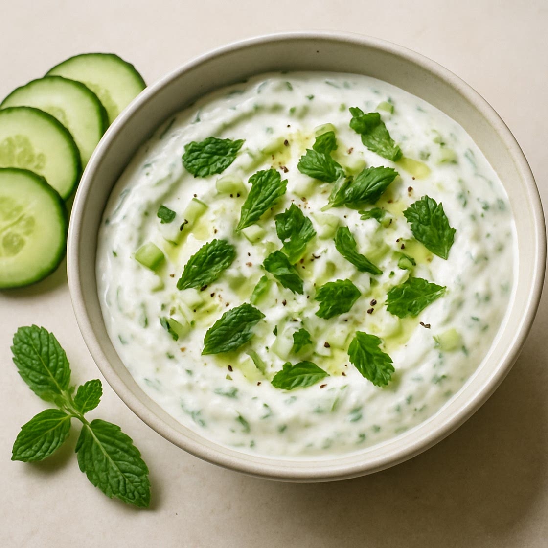 Cucumber, yogurt & mint