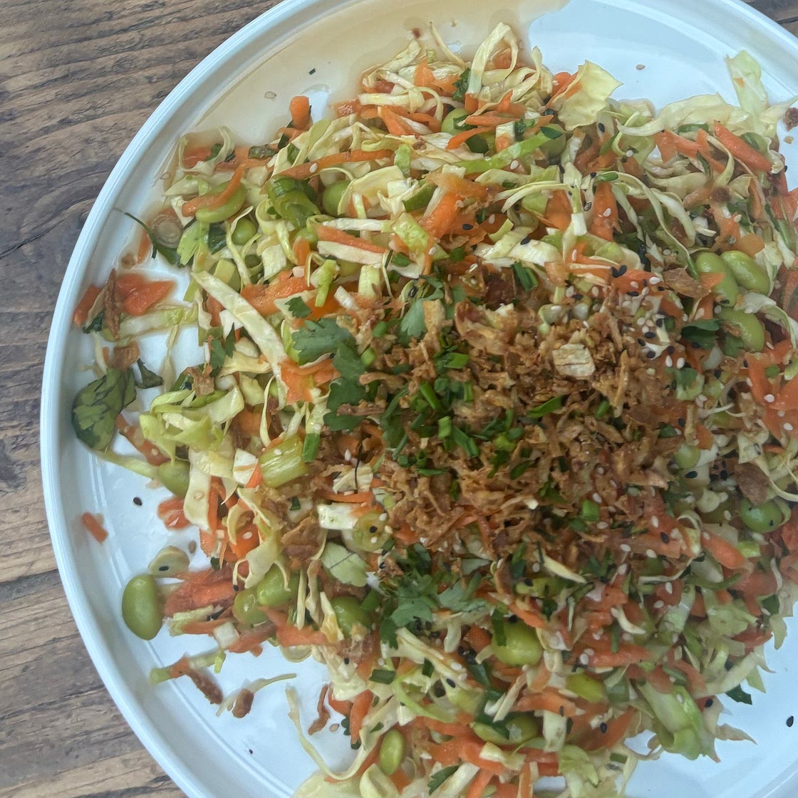 Easy Crunchy Asian Cabbage Slaw with Addictive Sesame Dressing