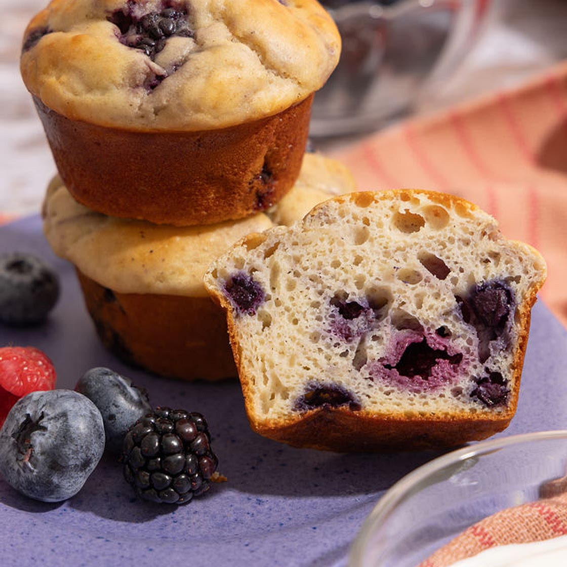 Mixed Berry Protein pancake Muffins