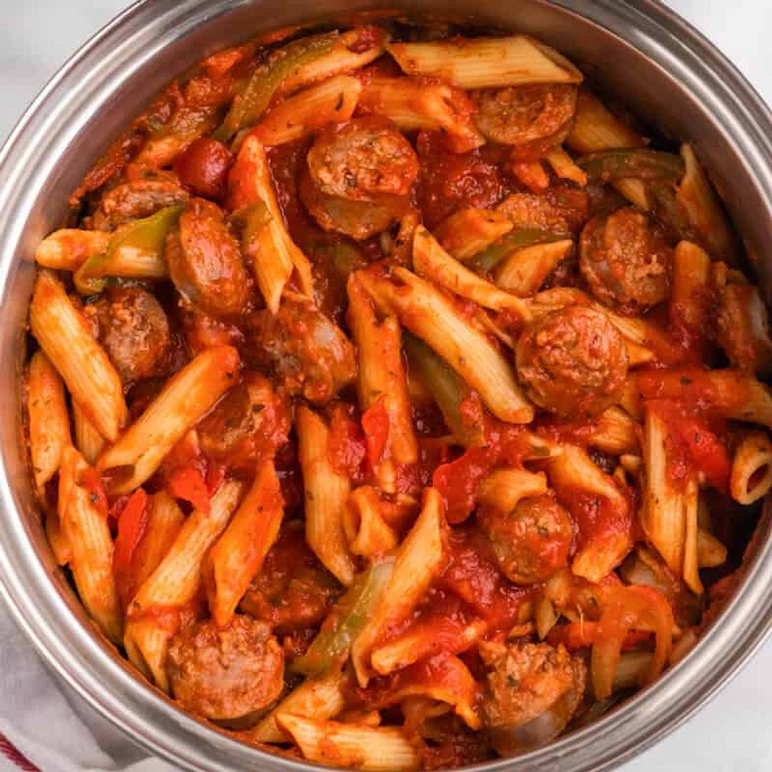 One-Pan Italian Sausage and Peppers Penne