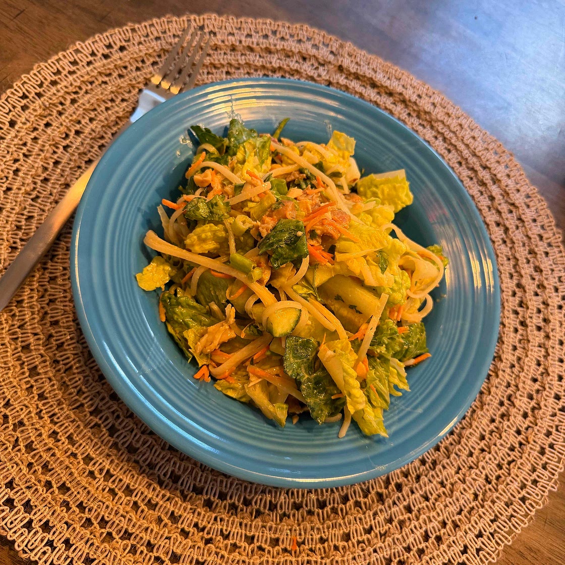 Asian Noodle Salad with Chicken & Peanut Dressing
