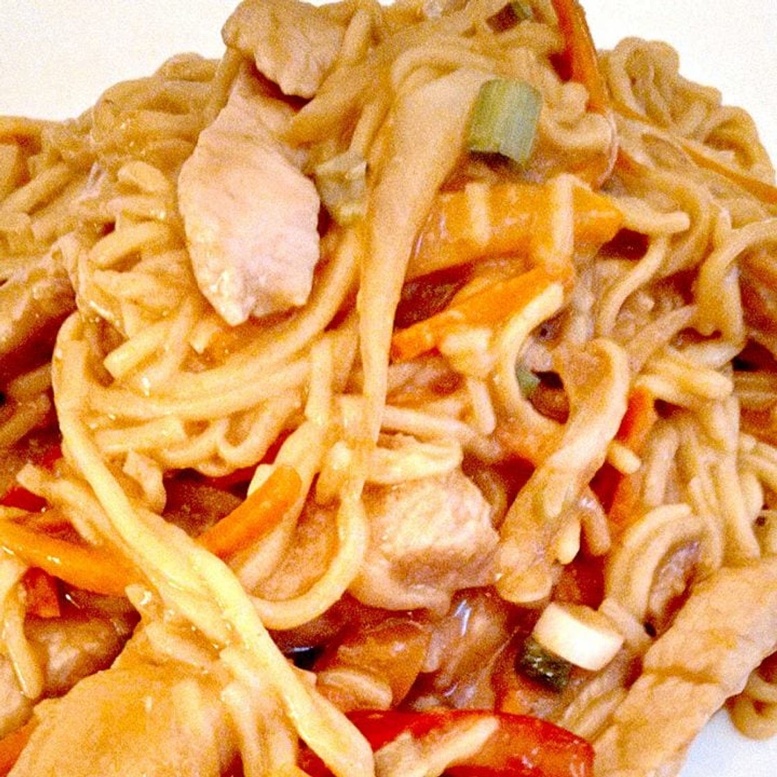 Spicy Pork and Carrot Peanut Noodles