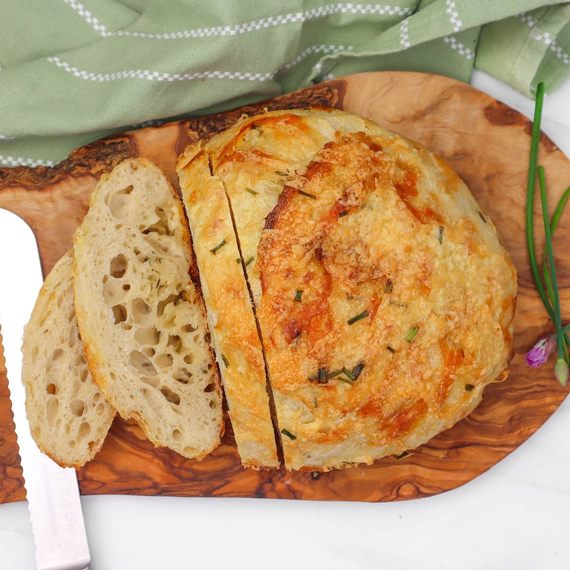 Cheese and Chive Sourdough Loaf