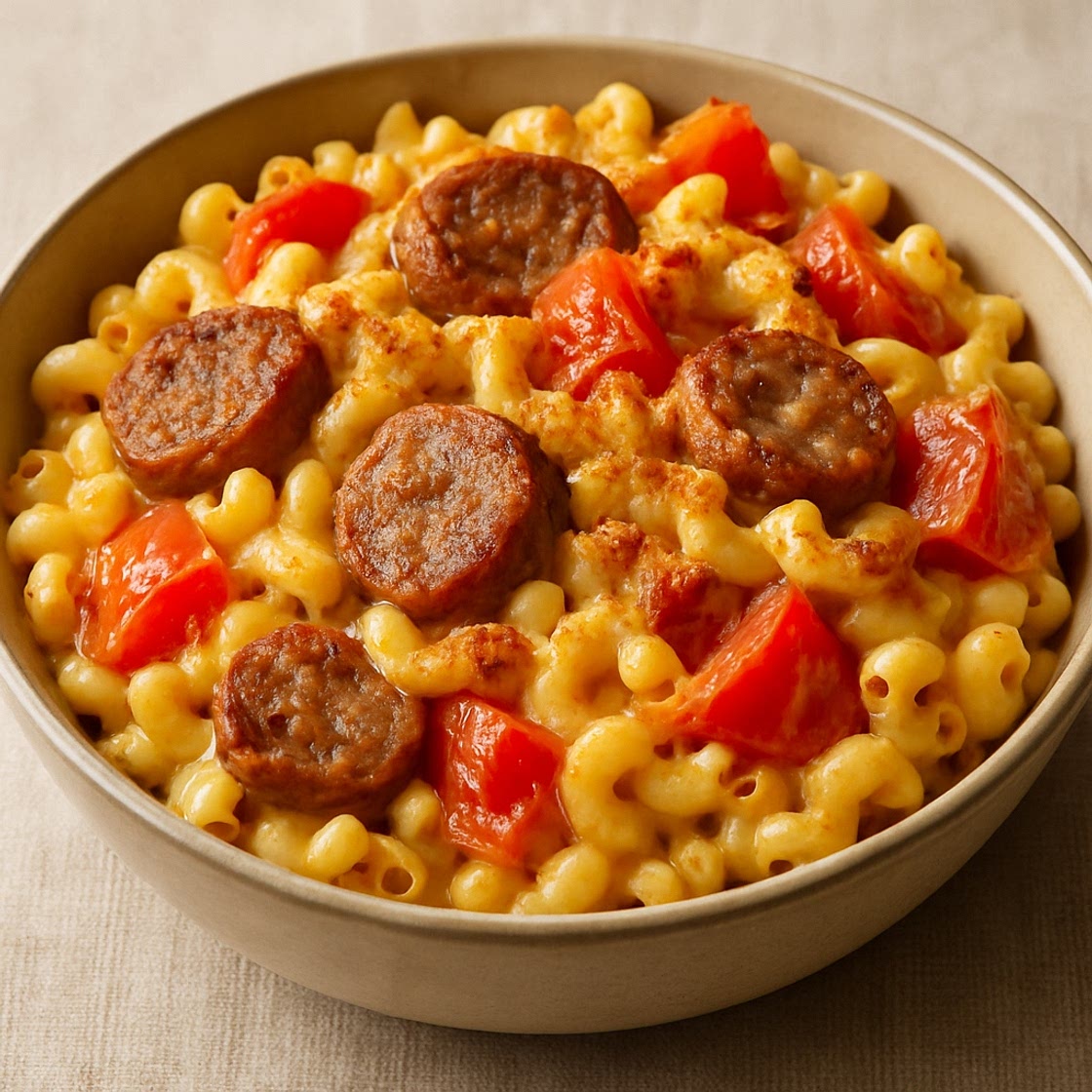 Sausage and Tomato Mac ’n’ Cheese