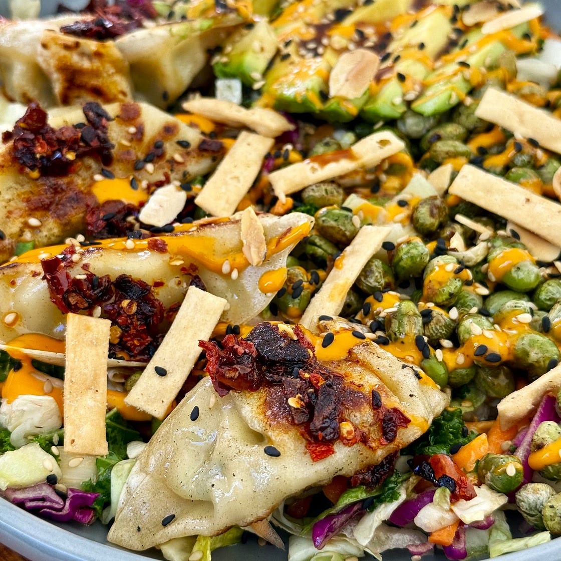 Chicken Potsticker Chili Crisp Salads