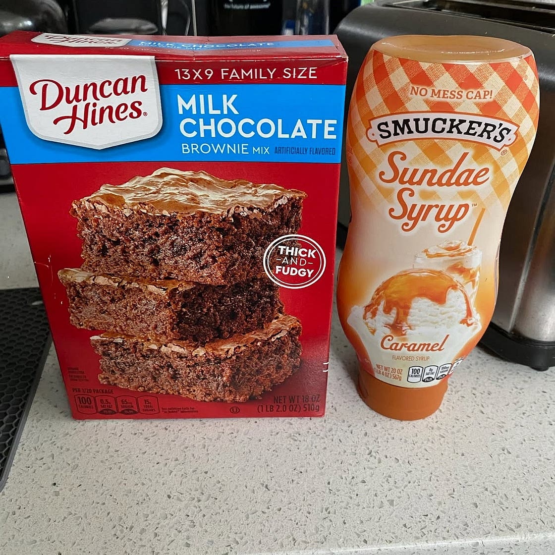 Brownies with Caramel Sauce