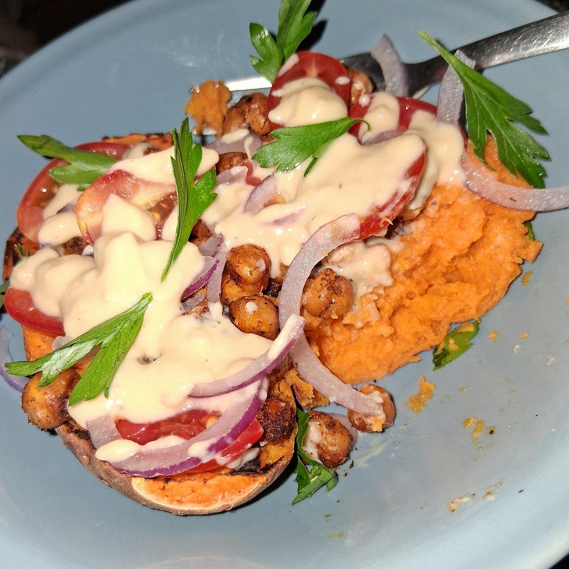 Mediterranean Baked Sweet Potatoes