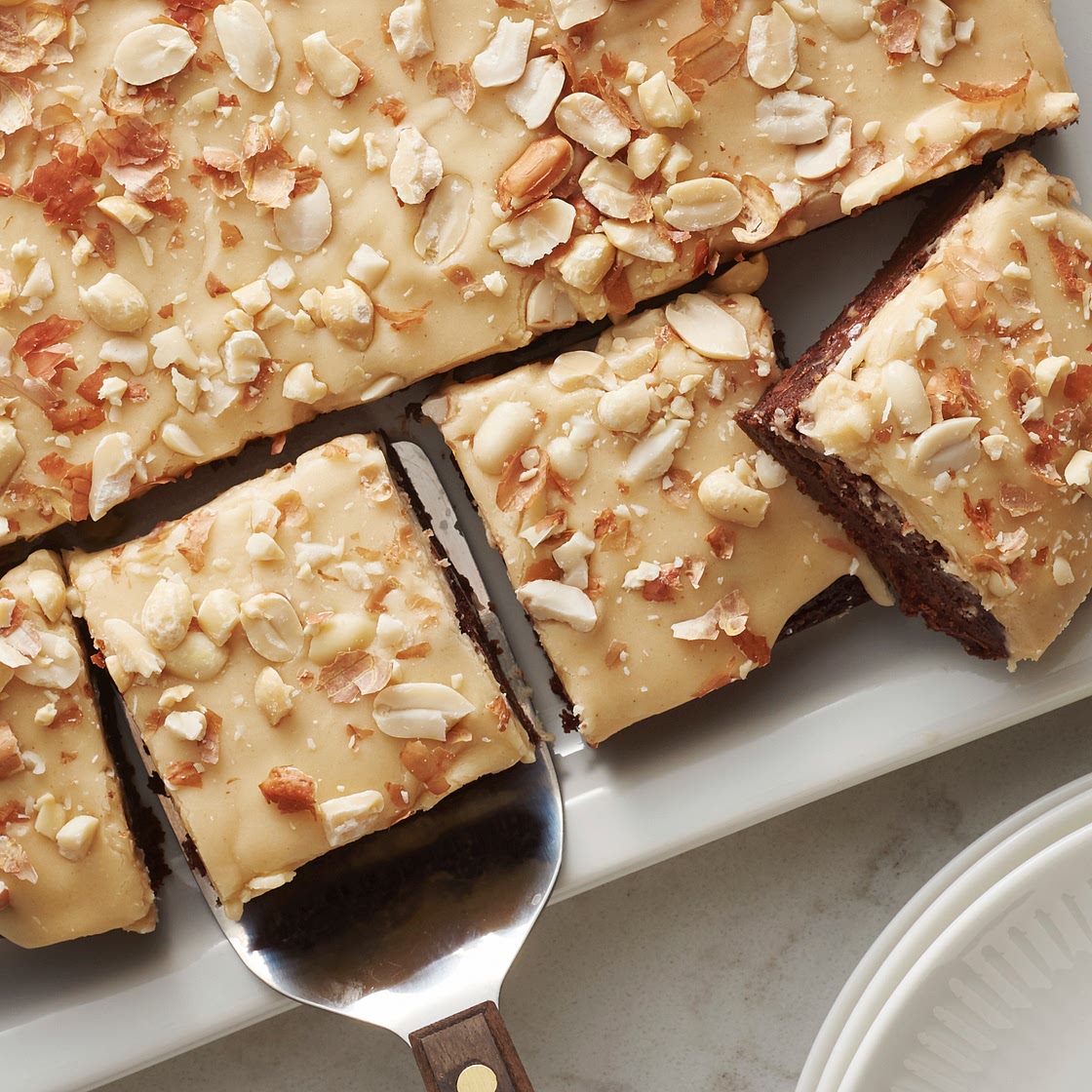 Salted Peanut Glazed Brownies