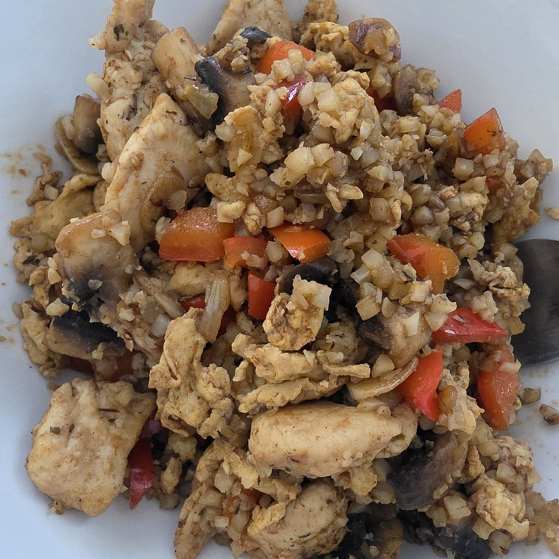 Mushroom Cauliflower Fried "Rice"