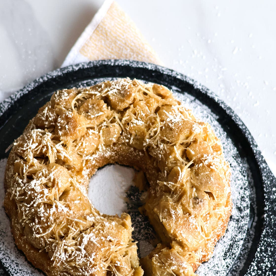 Banana Coconut Upside Down Bundt Cake