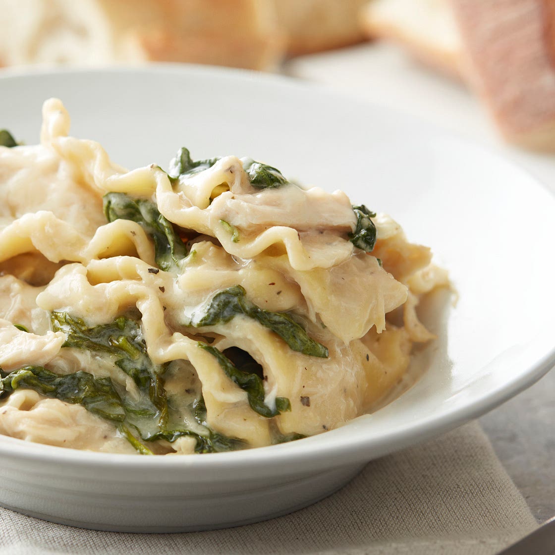 Slow-Cooker Cheesy White Chicken Lasagna