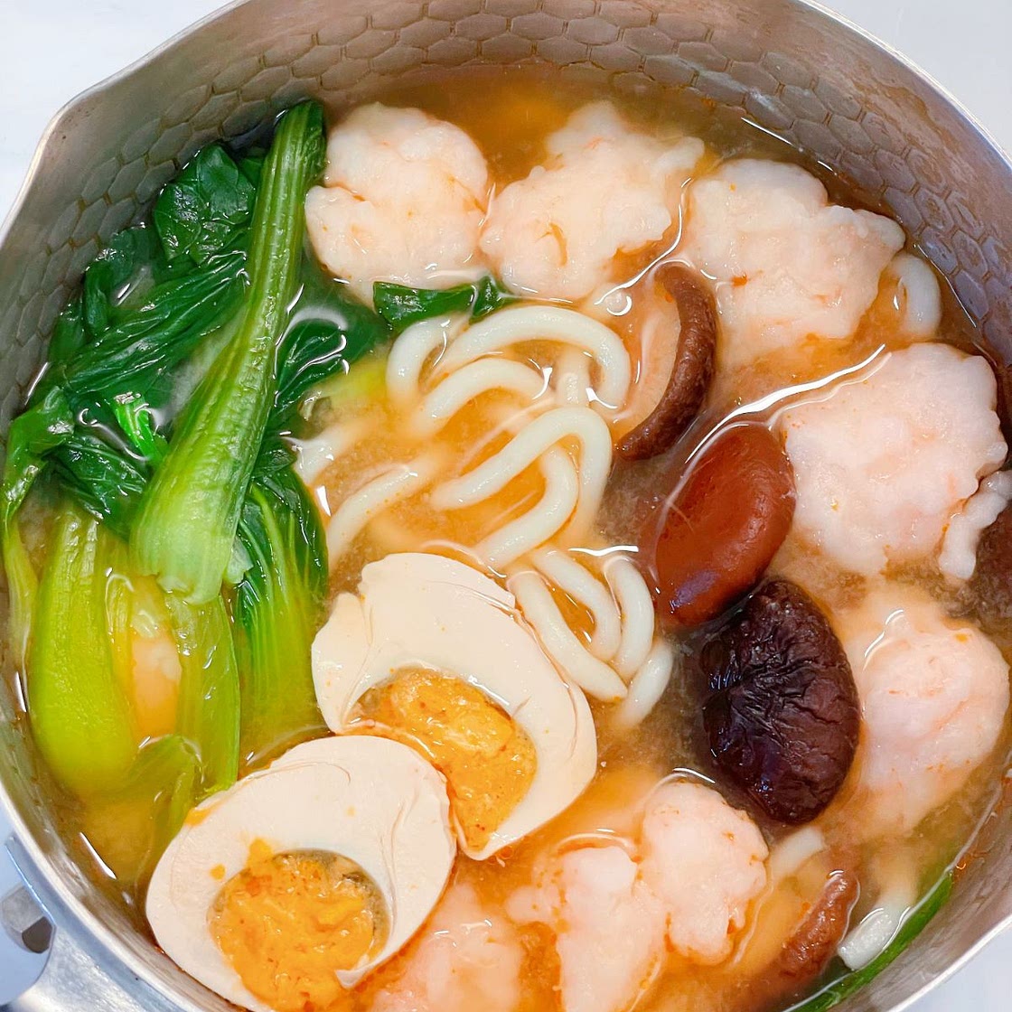 Low-Fat, Healthy Miso Shrimp Paste Udon Noodles